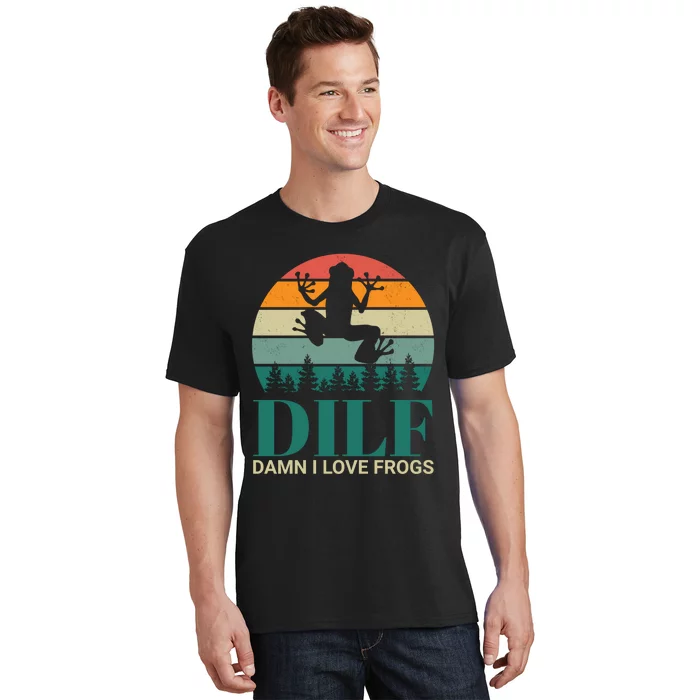 Retro Dilf Damn I Love Frogs T-Shirt