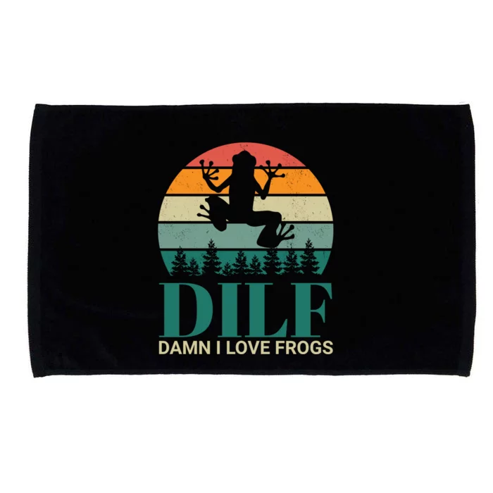 Retro Dilf Damn I Love Frogs Microfiber Hand Towel