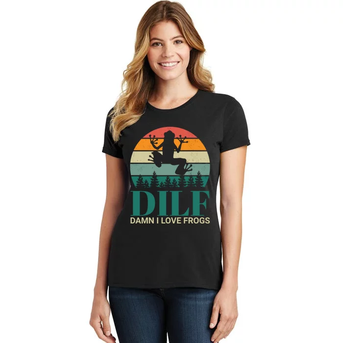 Retro Dilf Damn I Love Frogs Women's T-Shirt