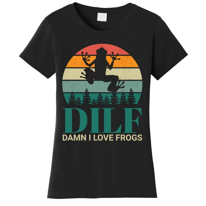 Retro Dilf Damn I Love Frogs Women's T-Shirt