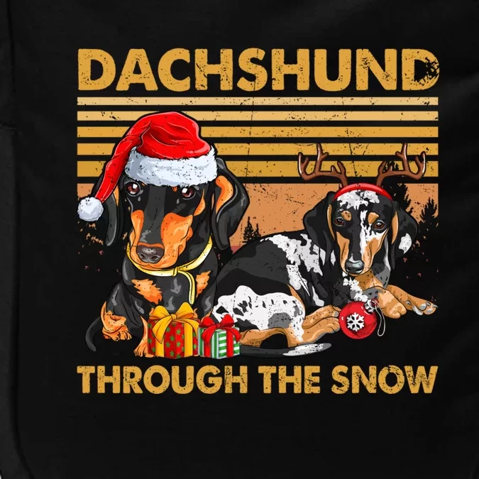 Retro Dachshund Dog Through The Snow Lovers Merry Christmas Gift Impact Tech Backpack