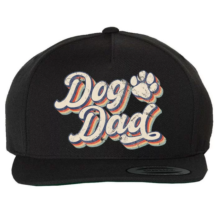 Retro Dog Dad Fathers Day Wool Snapback Cap