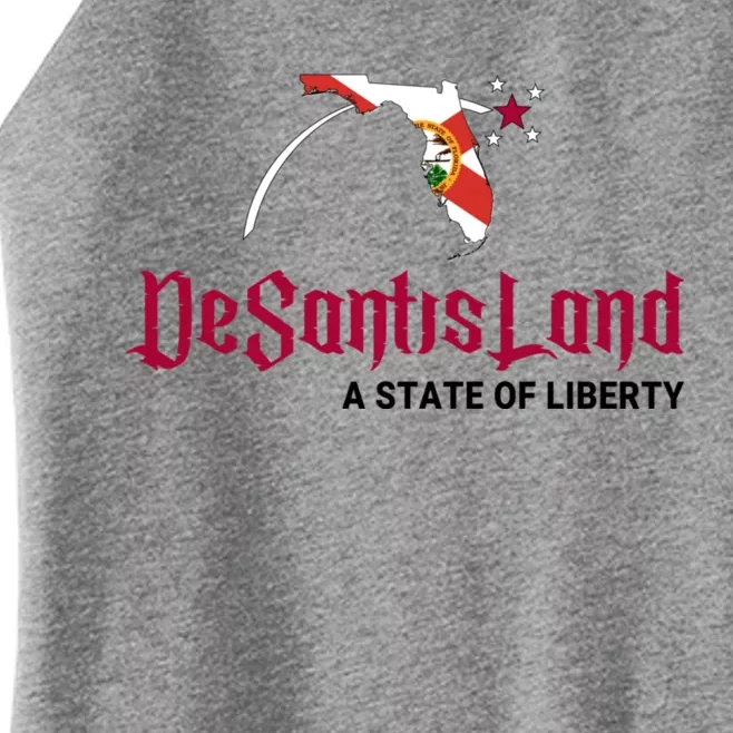 Ron Desantis DeSantisLand State Of Liberty Florida Map FL Flag Patriotic Women’s Perfect Tri Rocker Tank