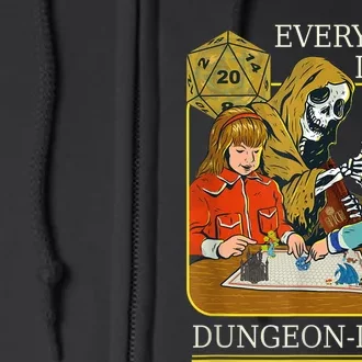 RPG D20 Dice Dungeon-Daddy Fantasy Pen and Paper Boardgame Full Zip Hoodie