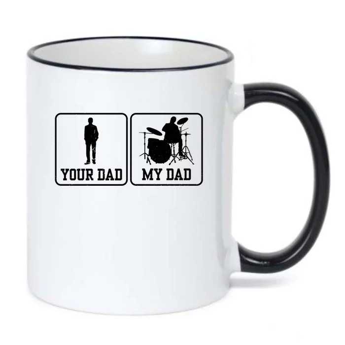 Rock Drummer Dad My Rockband Rockstar Daddy Gift Black Color Changing Mug