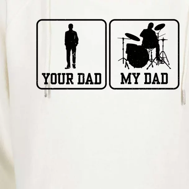 Rock Drummer Dad My Rockband Rockstar Daddy Gift Womens Funnel Neck Pullover Hood