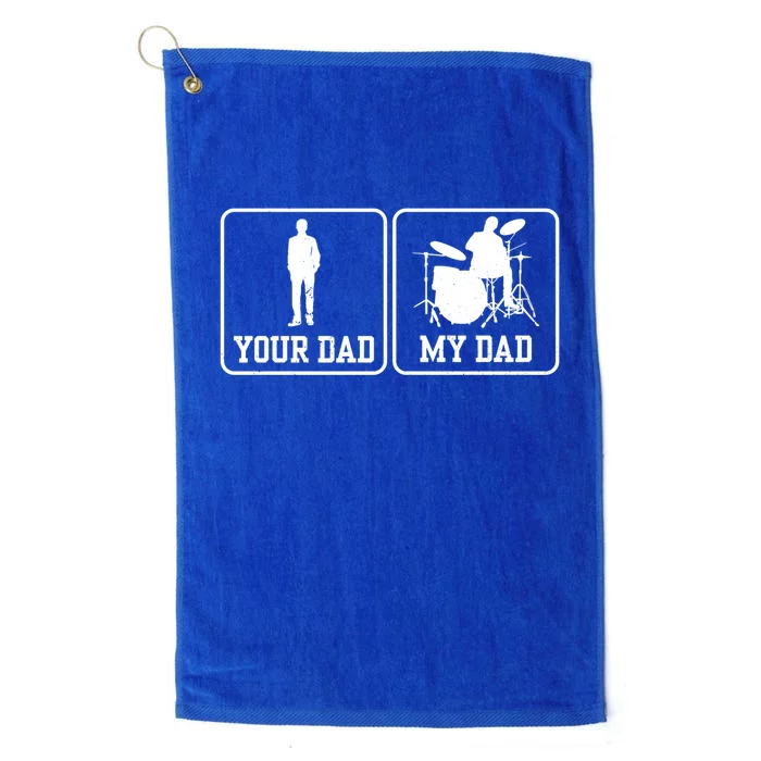 Rock Drummer Dad My Rockband Rockstar Daddy Gift Platinum Collection Golf Towel