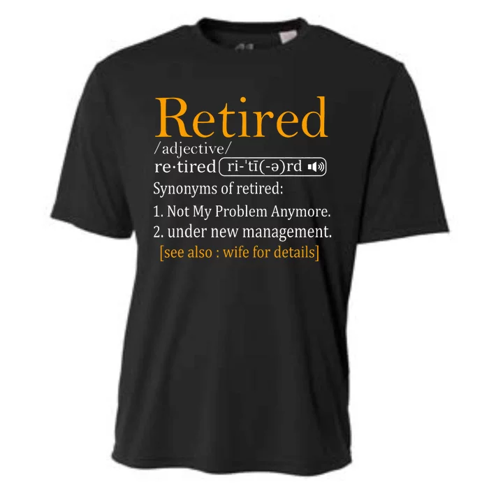 Retired Definition Dad Funny Retirement Party Cooling Performance Crew T-Shirt