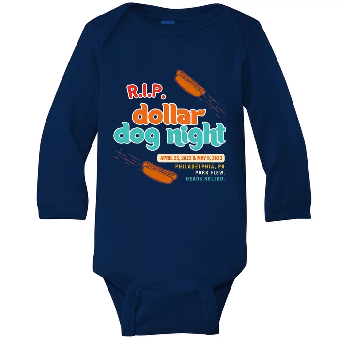 R.I.P Dollar Dog Night Baby Long Sleeve Bodysuit