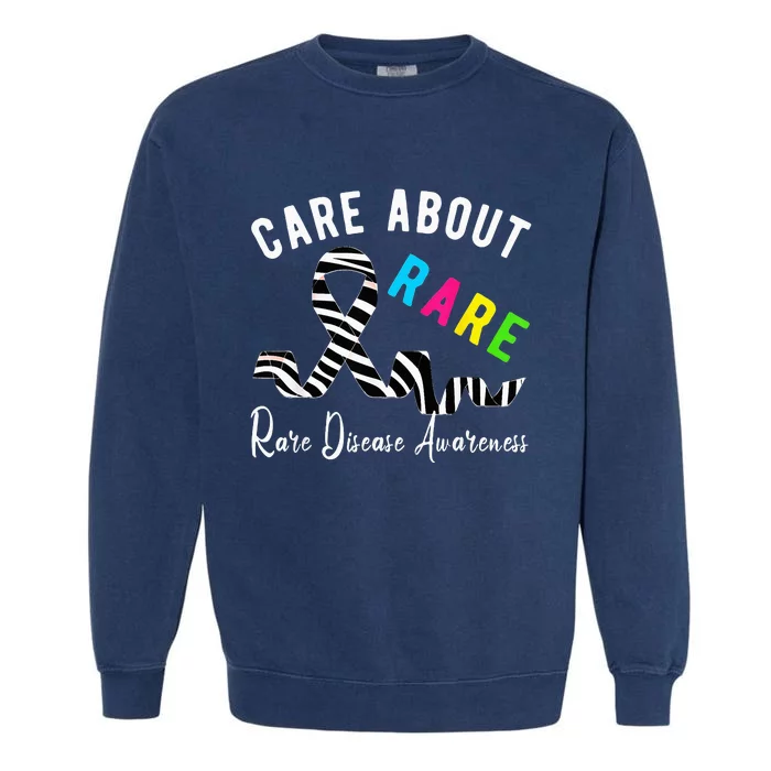 Rare Disease Day Care About Rare Disease Awareness Garment-Dyed Sweatshirt