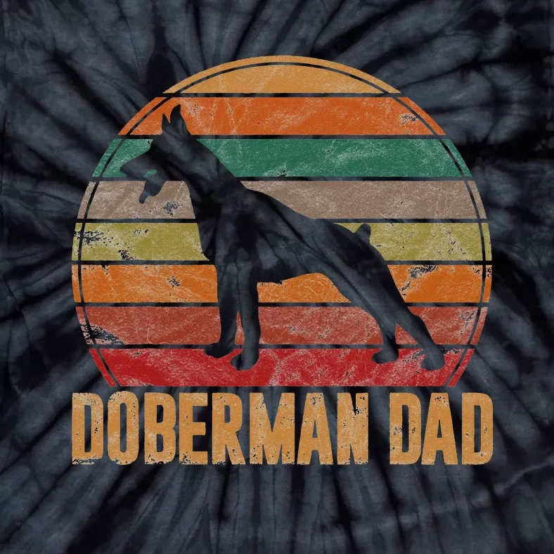 Retro Doberman Dad Gift Dog Owner Pet Pinschers Dobie Father Tie-Dye T-Shirt