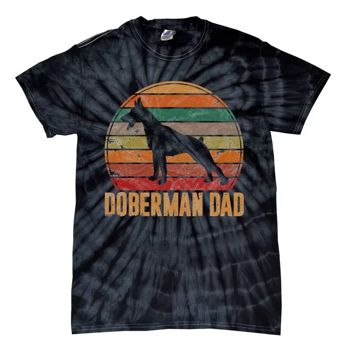 Retro Doberman Dad Gift Dog Owner Pet Pinschers Dobie Father Tie-Dye T-Shirt