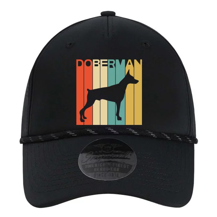 Retro Doberman Dog Silhouette Dog Lover Animals Performance The Dyno Cap