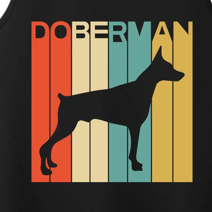 Retro Doberman Dog Silhouette Dog Lover Animals Performance Tank