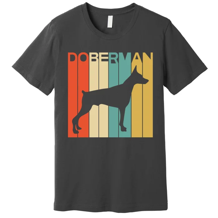 Retro Doberman Dog Silhouette Dog Lover Animals Premium T-Shirt