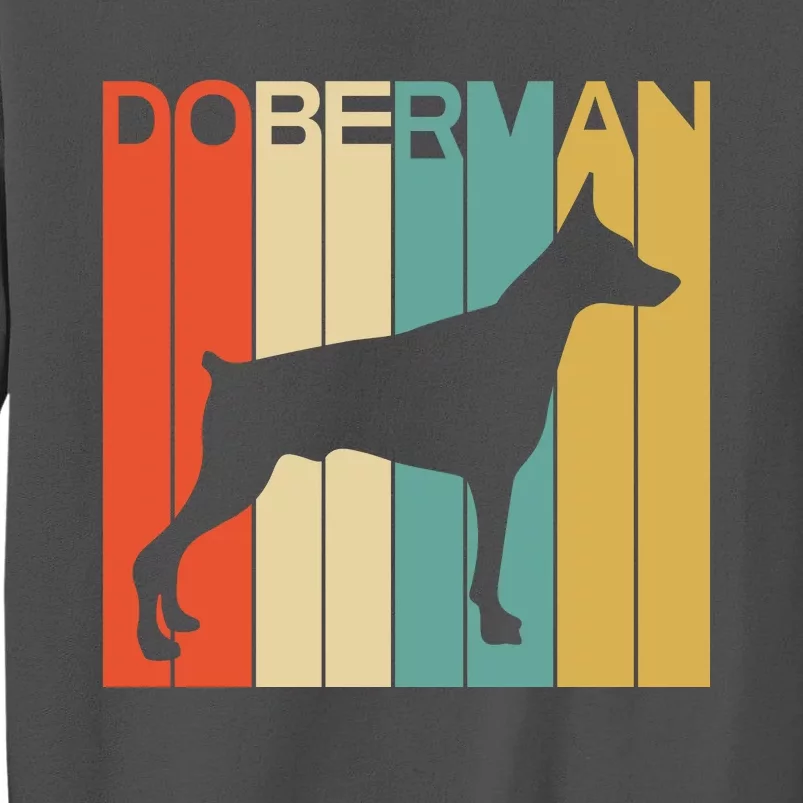 Retro Doberman Dog Silhouette Dog Lover Animals Tall Sweatshirt