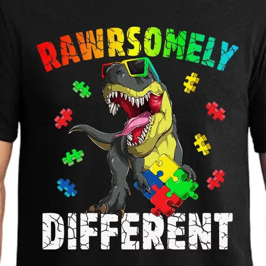 Rawrsomely Different Dinosaur Autism Awareness Puzzle Gift Pajama Set