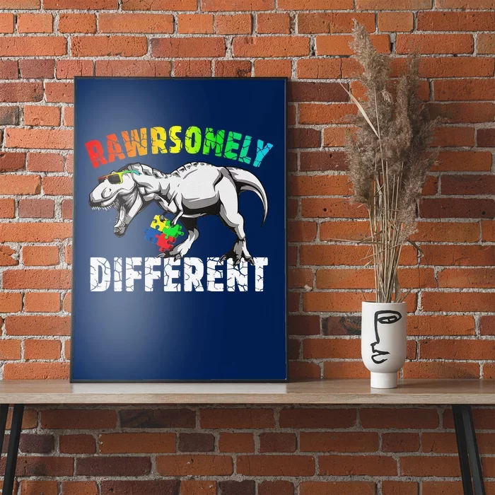 Rawrsomely Different Dinosaur Autism Awareness Puzzle Poster