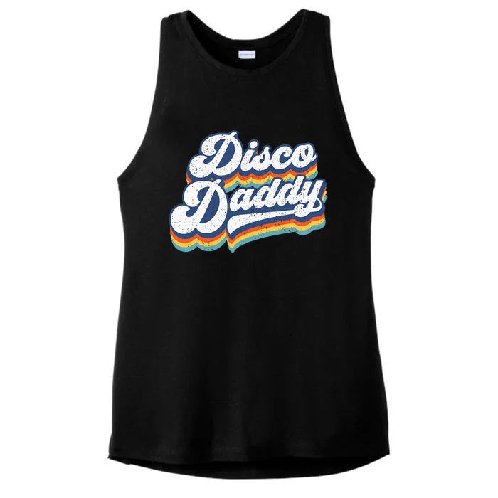 Retro Disco Daddy 60s 70s Party Costume Dad Ladies Tri-Blend Wicking Tank