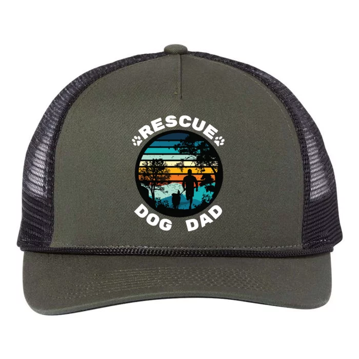 Rescue Dog Dad Trail Dog Trail Running Dog Retro Rope Trucker Hat Cap