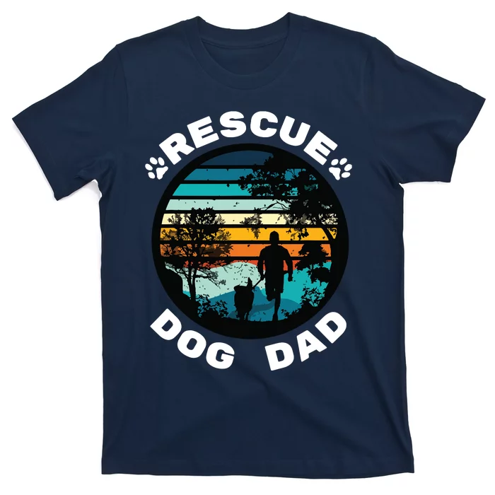 Rescue Dog Dad Trail Dog Trail Running Dog T-Shirt