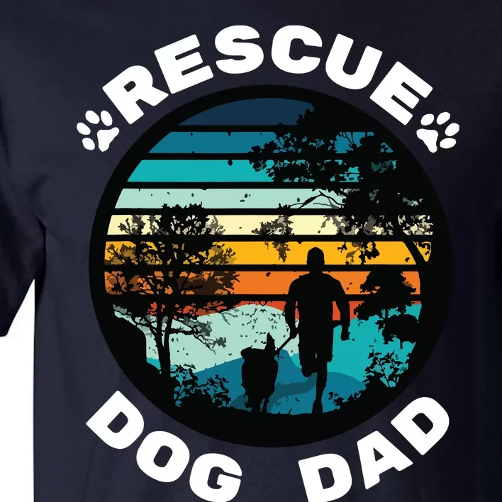 Rescue Dog Dad Trail Dog Trail Running Dog Tall T-Shirt