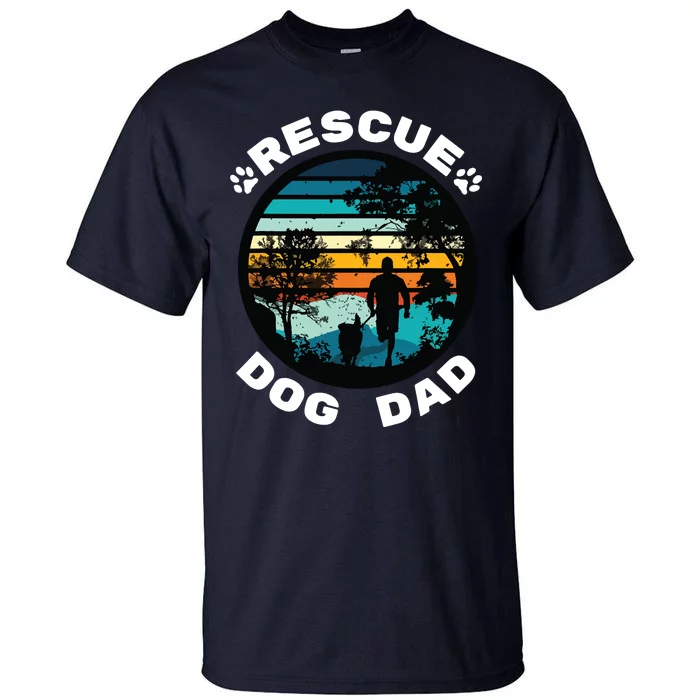 Rescue Dog Dad Trail Dog Trail Running Dog Tall T-Shirt