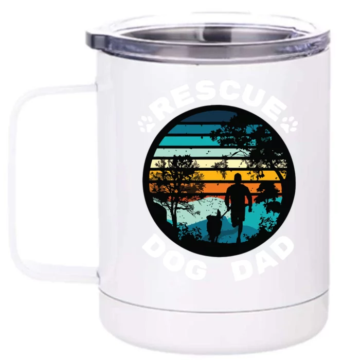 Rescue Dog Dad Trail Dog Trail Running Dog Front & Back 12oz Stainless Steel Tumbler Cup