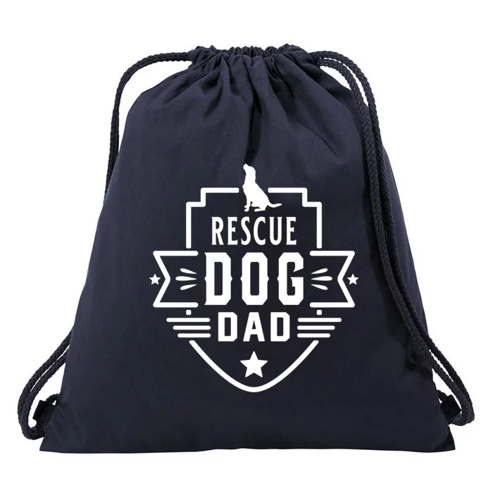 Rescue Dog Dad Cool Fathers Day Gift Drawstring Bag