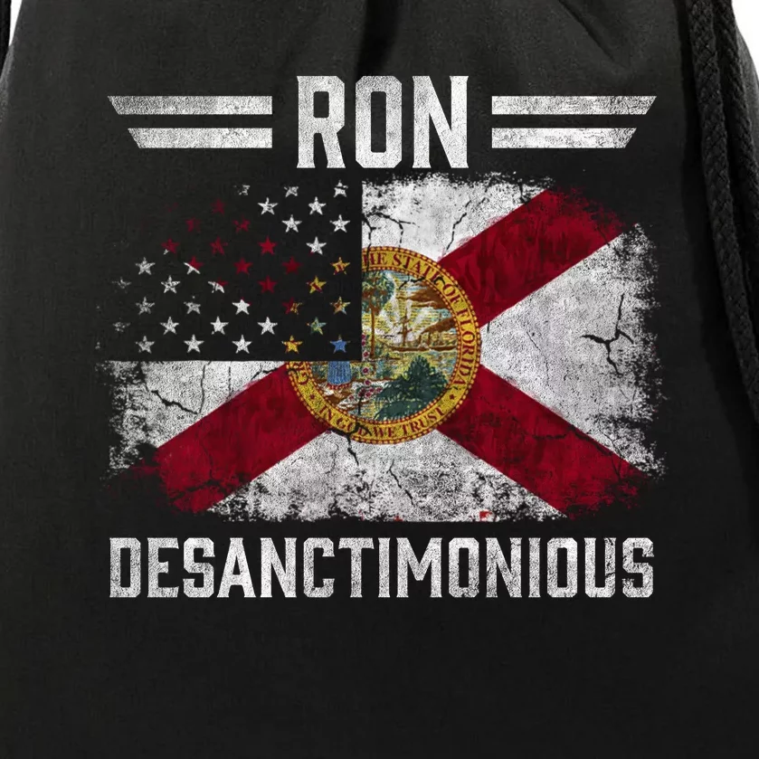 Ron DeSanctimonious DeSantis Florida Governor Flag Drawstring Bag