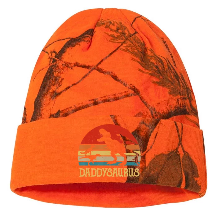 Retro Daddy Dinosaur Daddysaurus Fathers Day Kati - 12in Camo Beanie