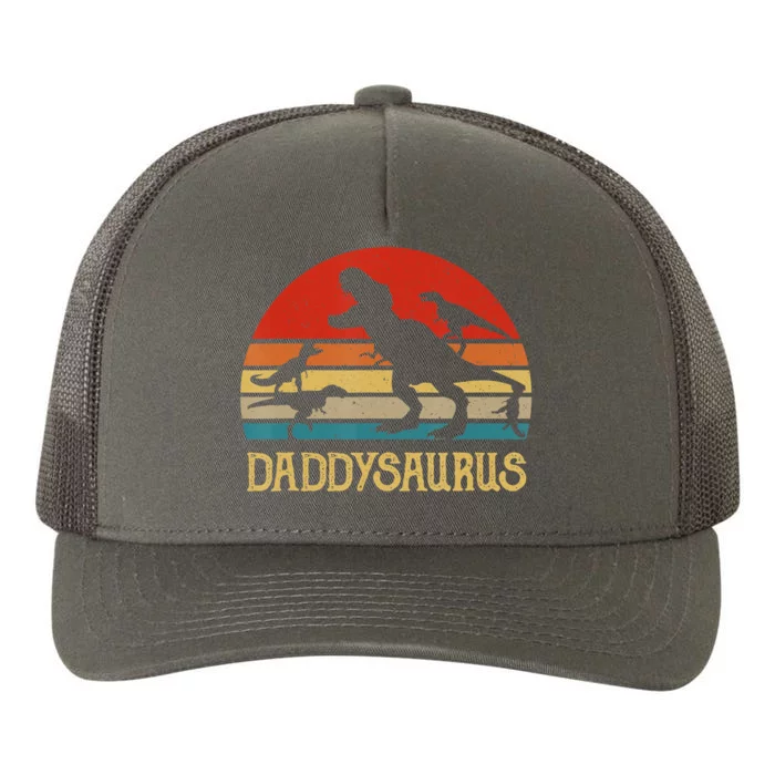 Retro Daddy Dinosaur Daddysaurus Fathers Day Yupoong Adult 5-Panel Trucker Hat