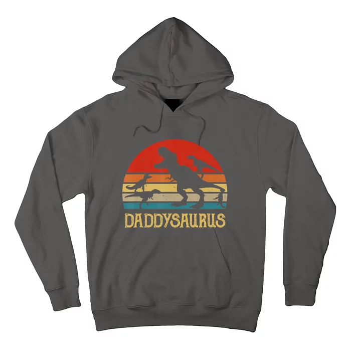 Retro Daddy Dinosaur Daddysaurus Fathers Day Hoodie