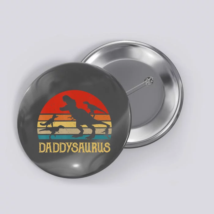 Retro Daddy Dinosaur Daddysaurus Fathers Day Button