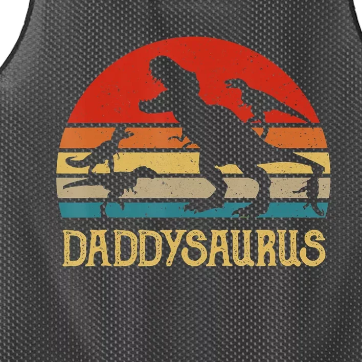 Retro Daddy Dinosaur Daddysaurus Fathers Day Mesh Reversible Basketball Jersey Tank