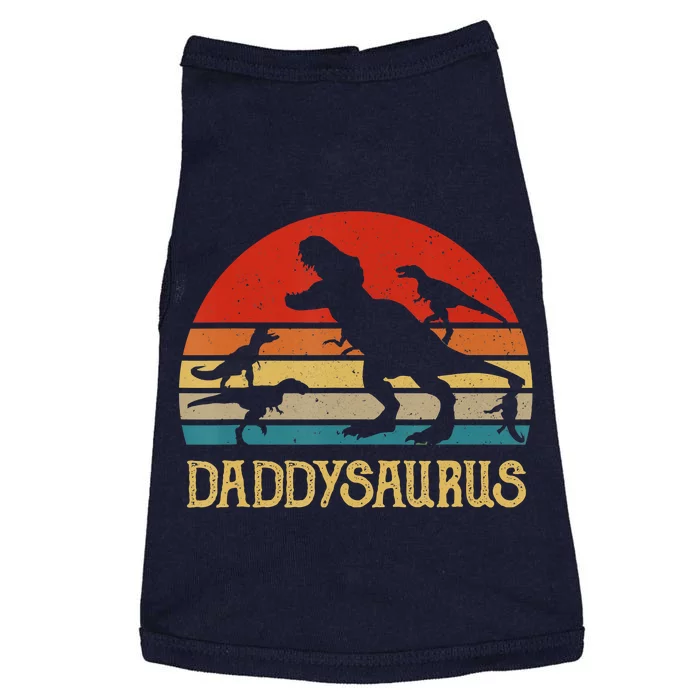 Retro Daddy Dinosaur Daddysaurus Fathers Day Doggie Tank