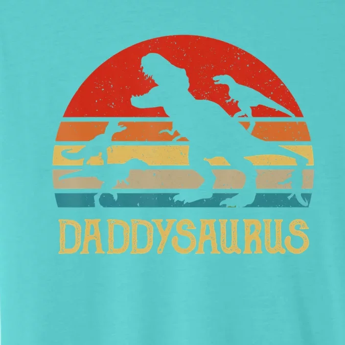 Retro Daddy Dinosaur Daddysaurus Fathers Day ChromaSoft Performance T-Shirt