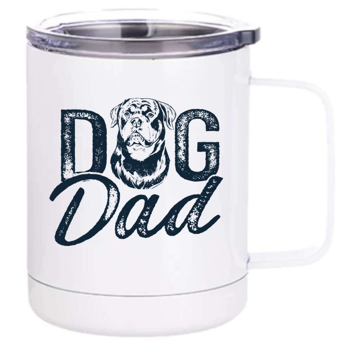 Rottweiler Dog Dad Rottie Front & Back 12oz Stainless Steel Tumbler Cup