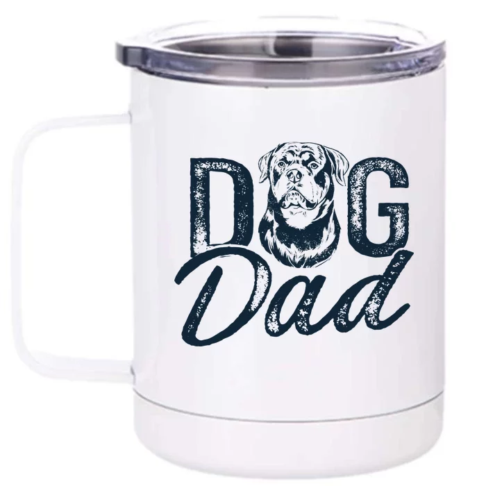 Rottweiler Dog Dad Rottie Front & Back 12oz Stainless Steel Tumbler Cup