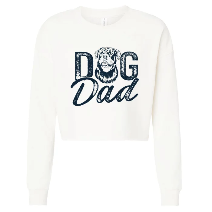 Rottweiler Dog Dad Rottie Cropped Pullover Crew