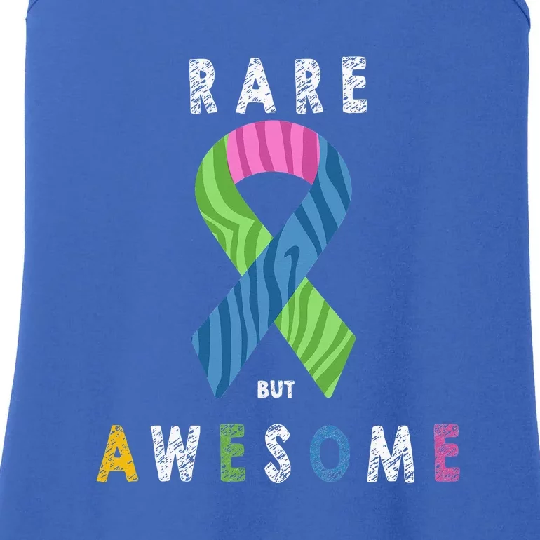 Rare Disease Day Awareness Zebra Ribbon Awesome Children Ladies Essential Tank