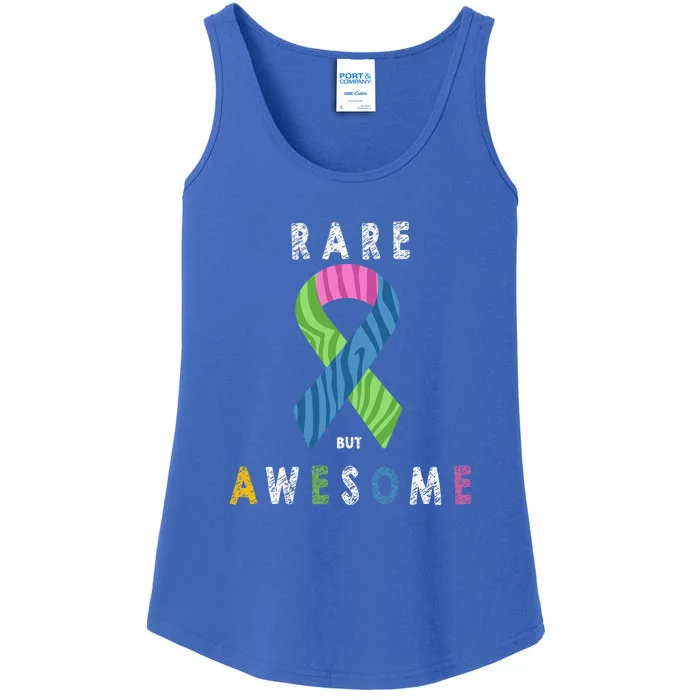 Rare Disease Day Awareness Zebra Ribbon Awesome Children Ladies Essential Tank