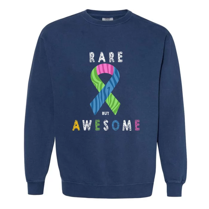 Rare Disease Day Awareness Zebra Ribbon Awesome Children Garment-Dyed Sweatshirt