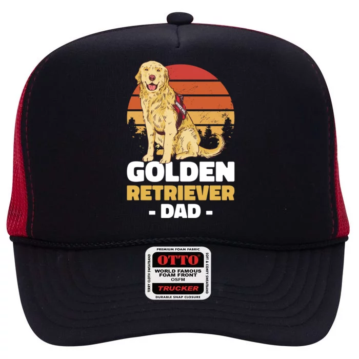 Retriever Dog Dad For Fathersday Ll Father Great Gift High Crown Mesh Trucker Hat