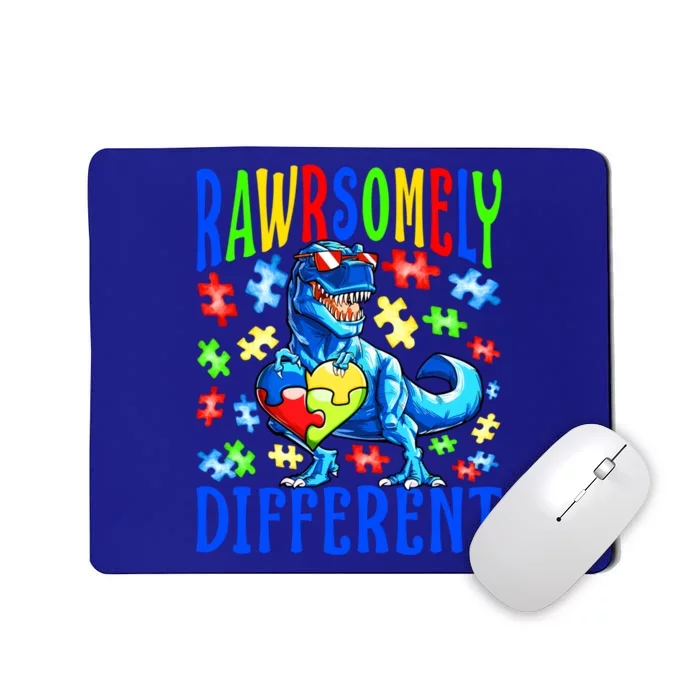 Rawrsomely Different Dinosaur Autism Awareness Puzzle Gift Mousepad