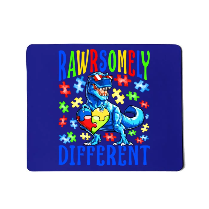 Rawrsomely Different Dinosaur Autism Awareness Puzzle Gift Mousepad