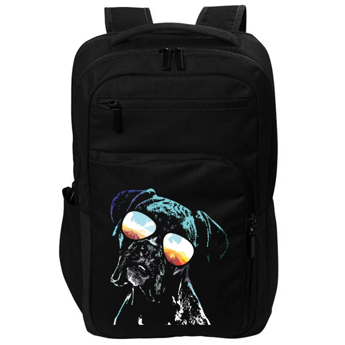 Retro Disco Dog Boxer Dog Impact Tech Backpack