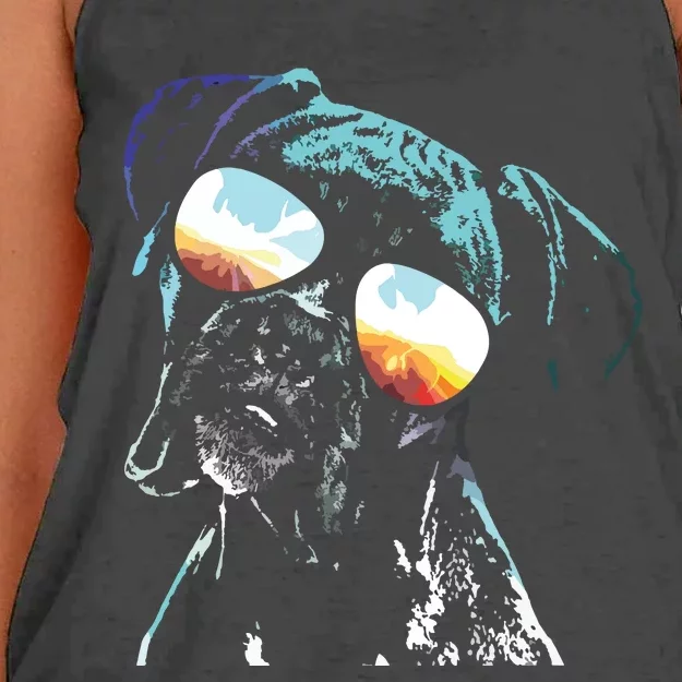 Retro Disco Dog Boxer Dog Women's Knotted Racerback Tank