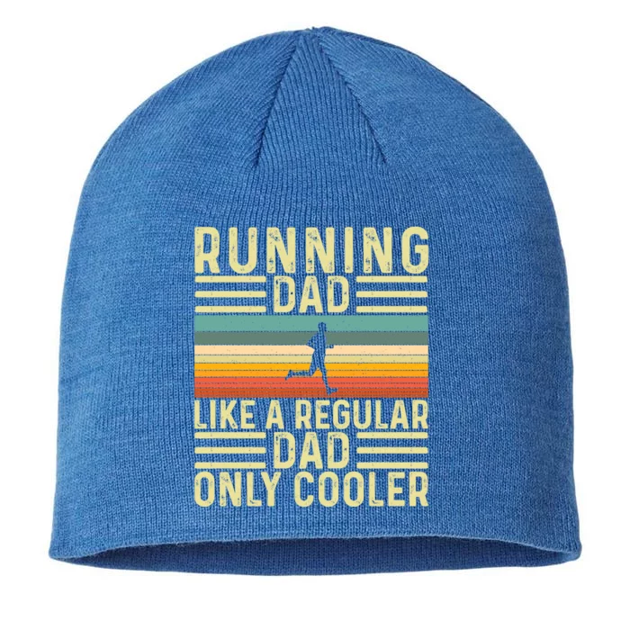 Running Dad Design For Father Day Marathon Runner Gift 8 1/2in Sustainable Knit Beanie