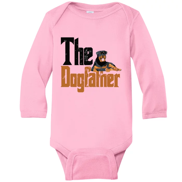 Rottweiler Dog Dad Dogfather Dogs Daddy Father Rottie Baby Long Sleeve Bodysuit